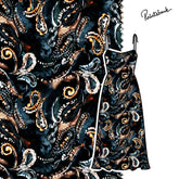 Black Abstract Paisley Printed Fabric